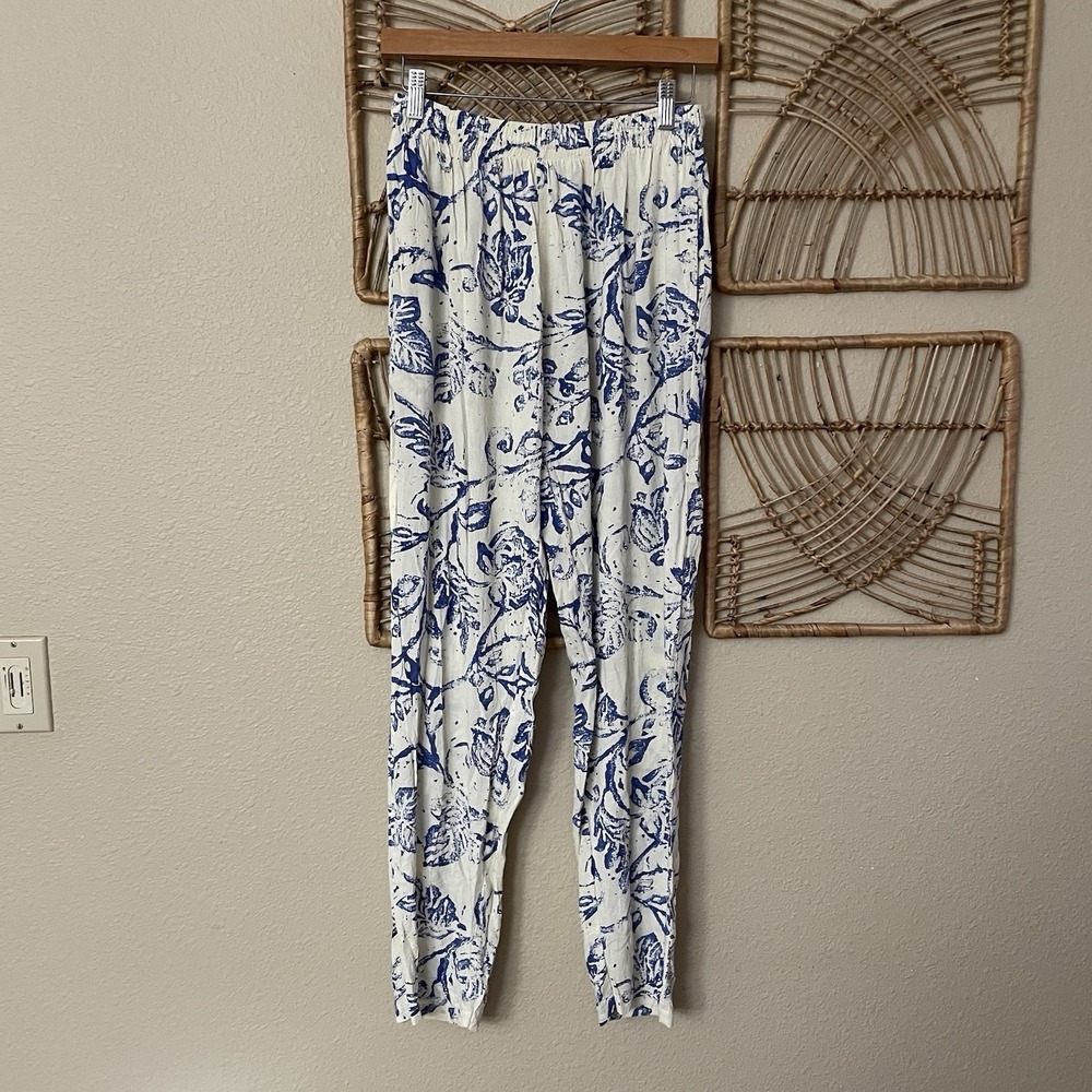 Vintage Jams World Toku Hawaiian Aloha Pants Floral Rayon 90s Beachy Vacay S B10